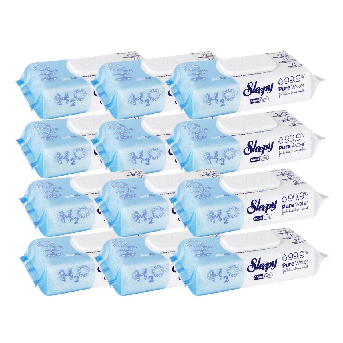 Servetele umede pentru bebelusi Sleepy Aqua Care, 12 x 50 bucati – Pachet Promotional