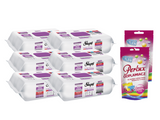 PACHET PROMO: 6× Șervețele Sleepy Orchid Garden 100 buc + 2× Soluție Perlux pentru îndepărtarea petelor
