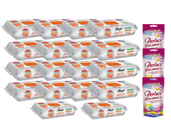 PACHET PROMO: 18× Șervețele Sleepy Easy Clean portocală 50 buc + 3× Soluție Perlux pentru îndepărtarea petelor