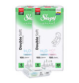 PACHET PROMO- 2x”Scutece-Chiloțel pentru bebeluși Sleepy Natural H2O Double-6 Xlarge”
