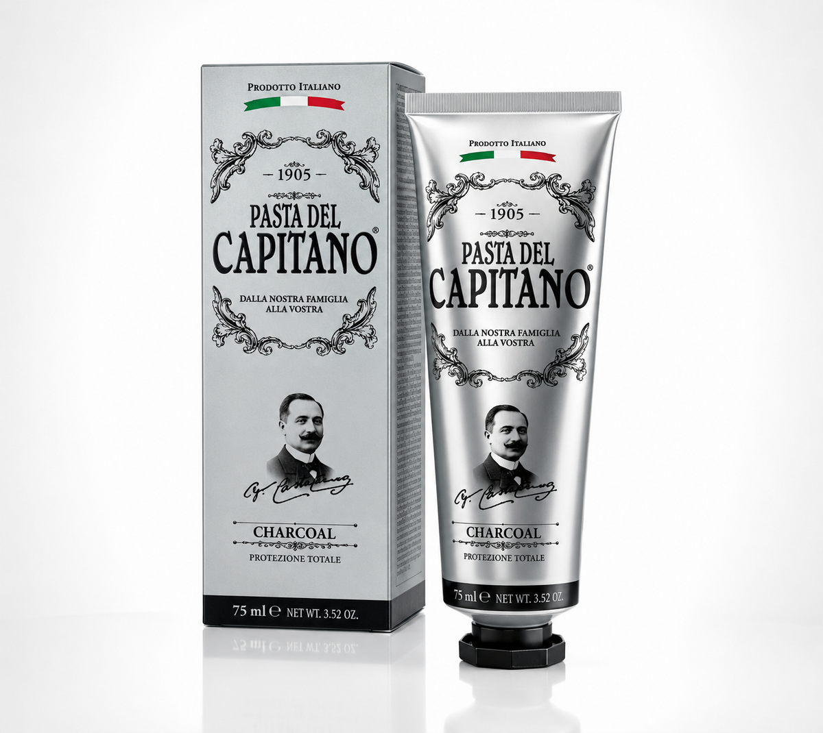 Pasta de dinti cu carbune activ 75 ml- Pasta Del Capitano 1905