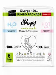 Scutece-Chilotel pentru bebeluși Sleepy Natural H20, marime 6 Xlarge , 15-25kg, 20 bucati