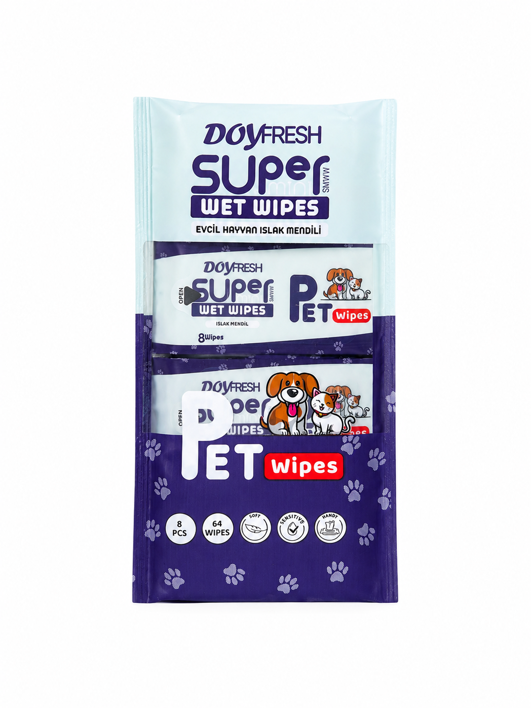 MINI Servetele umede DOYFRESH Pet Care 8x8buc