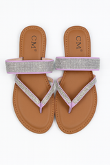 Sandale Flip-Flop Dama CM®  Diamond – Barete Duble cu Strass