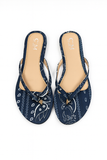 Papuci damă C'M® Bandana Noir– Print Paisley- culoare navy- marimea 36