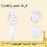 Periuta de dinti electrica pentru copii, JTF Sonic, J20C (4 capete de periuta, cablu de incarcare), Galben