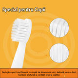 Periuta de dinti electrica pentru copii, JTF Sonic, J20C (4 capete de periuta, cablu de incarcare), Portocaliu