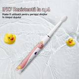 Periuta de dinti electrica pentru copii, JTF Sonic, J20C (4 capete de periuta, cablu de incarcare), Roz