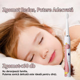 Periuta de dinti electrica pentru copii, JTF Sonic, J20C (4 capete de periuta, cablu de incarcare), Roz