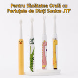 Periuta de dinti electrica pentru copii, JTF Sonic, J20C (4 capete de periuta, cablu de incarcare), Galben