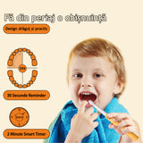 Periuta de dinti electrica pentru copii, JTF Sonic, J20C (4 capete de periuta, cablu de incarcare), Portocaliu