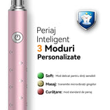 Periuta de dinti electrica, JTF Sonic, J30 (6 capete de periere) Roz