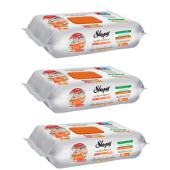 PACHET PROMO - 3 x Șervețele umede de curățare Sleepy Easy Clean pentru bucătărie cu ulei natural de portocală, 50 Buc