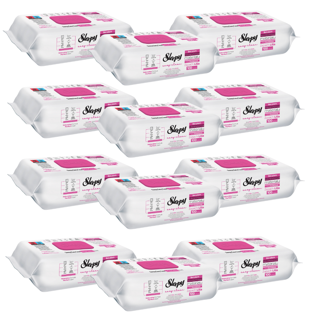 PACHET PROMO - 12 x Servetele Umede Sleepy Easy Clean Multisuprafete Lilium Bouquet, 100 Buc