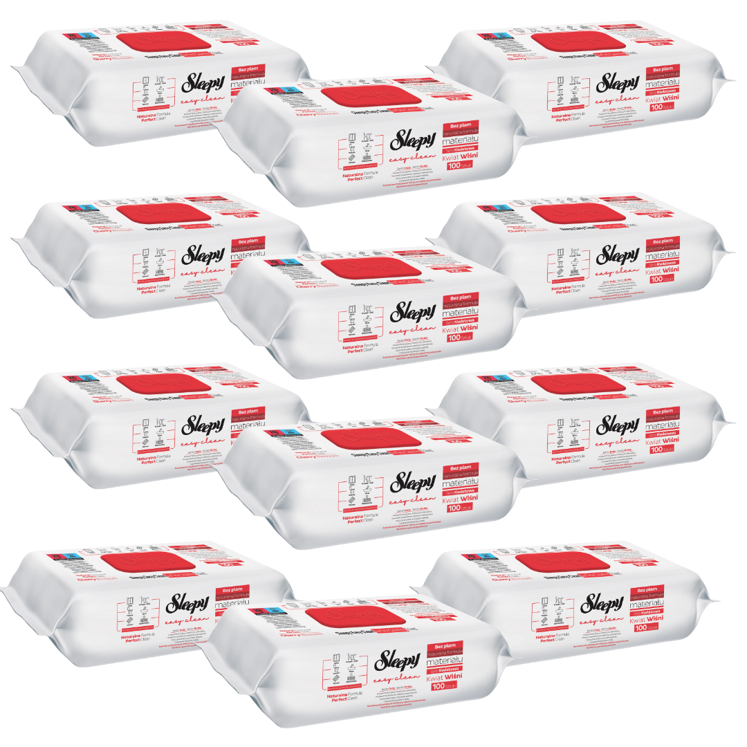PACHET PROMO - 12 x Servetele Umede Sleepy Easy Clean Multisuprafete Cherry Blossom, 100 Buc