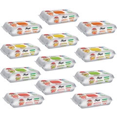 PACHET PROMO - 12 x Șervețele umede de curățare Sleepy Easy Clean pentru bucătărie cu ulei natural mix, 50 Buc