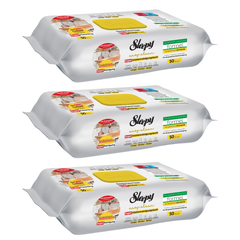PACHET PROMO - 3 x Șervețele umede de curățare Sleepy Easy Clean pentru bucătărie cu ulei natural de lămâie, 50 Buc