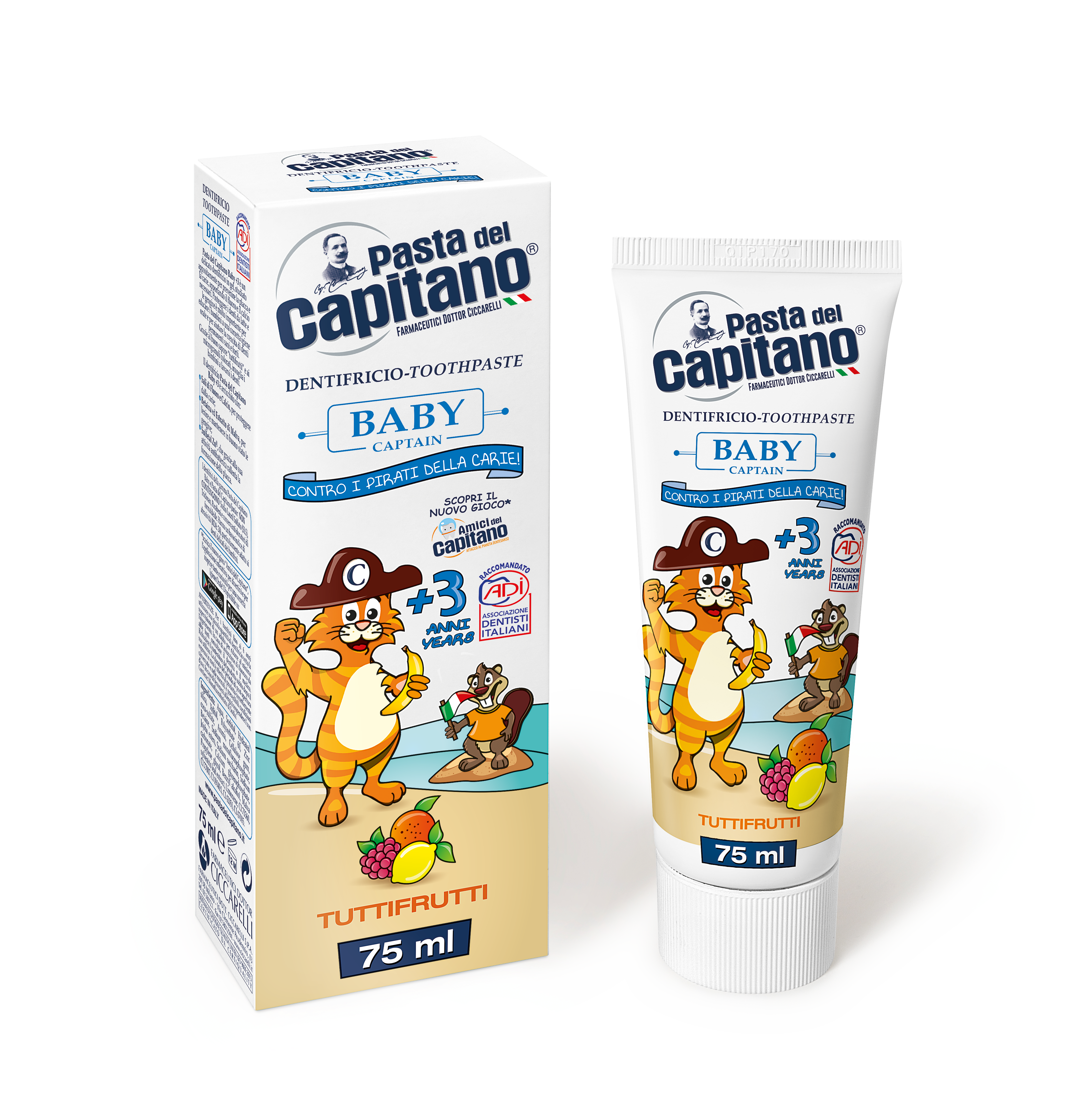 Pasta de dinti pentru copii Tutti Frutti 75 ml- Pasta Del Capitano Baby