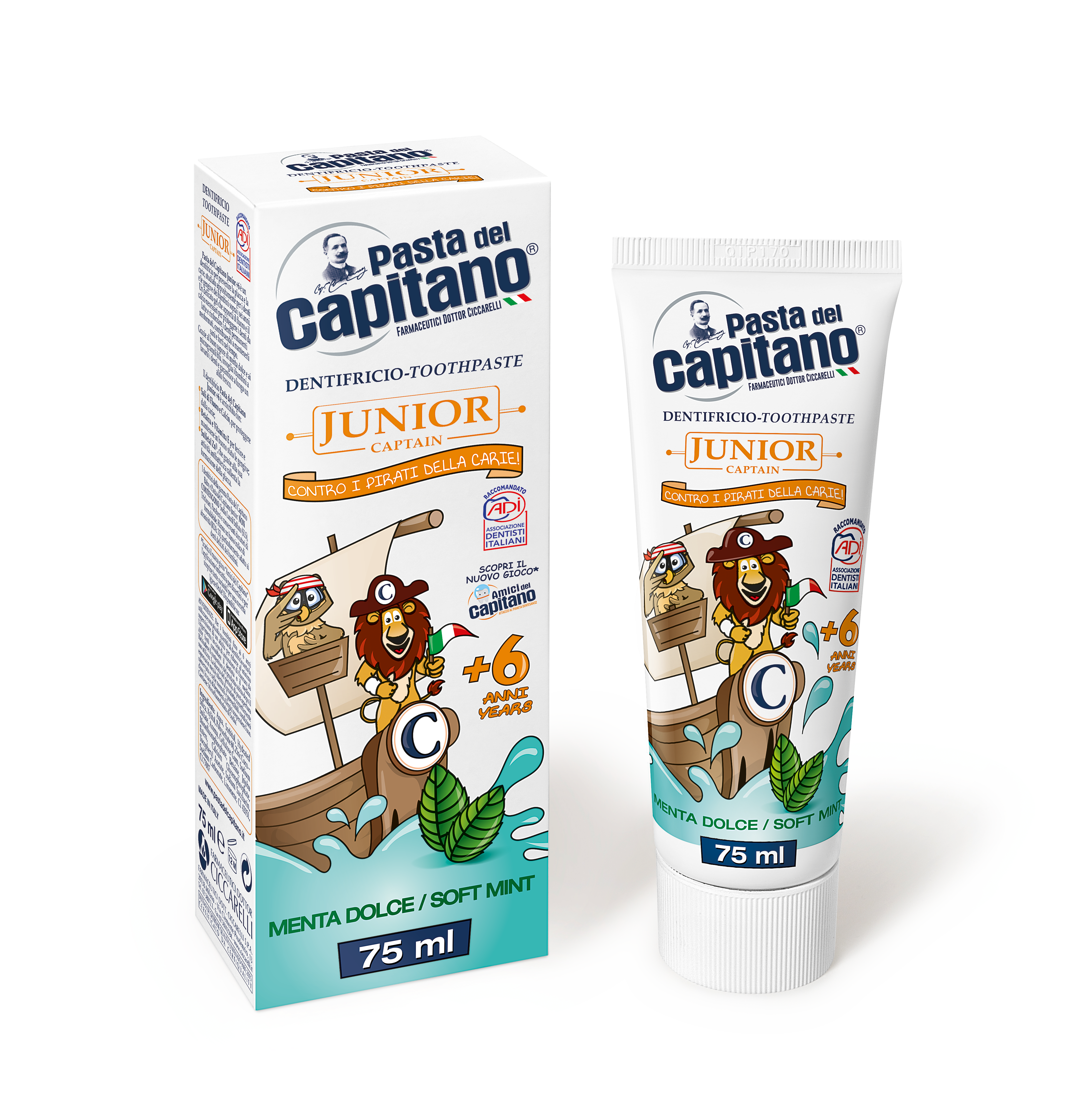 Pasta de dinti SOFT MINT pentru copii 75 ml- Pasta Del Capitano Junior