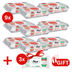 PACHET PROMO: 9× Șervețele Sleepy Easy Clean grapefruit 50 buc + 3× Șervețele White Soap 30 buc