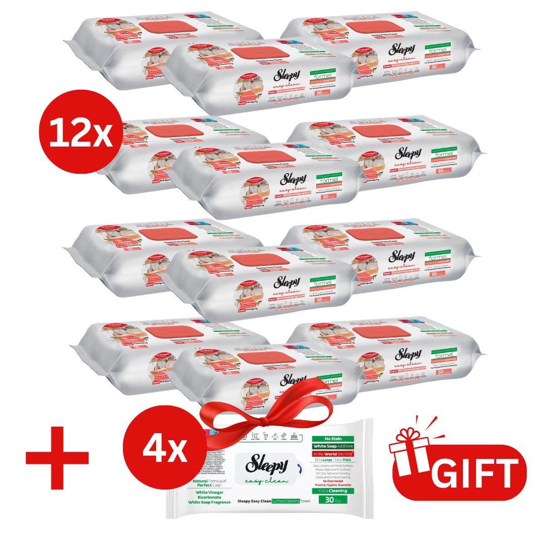 PACHET PROMO: 12× Șervețele Sleepy Easy Clean grapefruit 50 buc + 4× Șervețele White Soap 30 buc