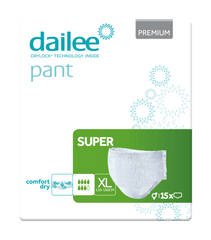 Scutece tip chilot pentru Adulți Dailee Premium SUPER 7 Picături, XL, 15 bucăți
