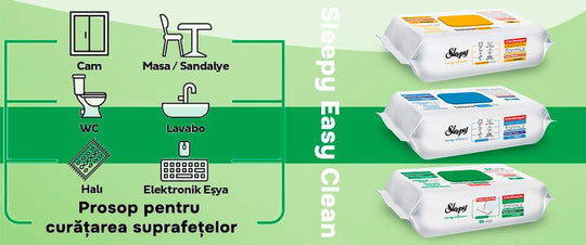 PACHET PROMO - 6 x Servetele Umede Sleepy Easy Clean Multisuprafete, 100 Buc