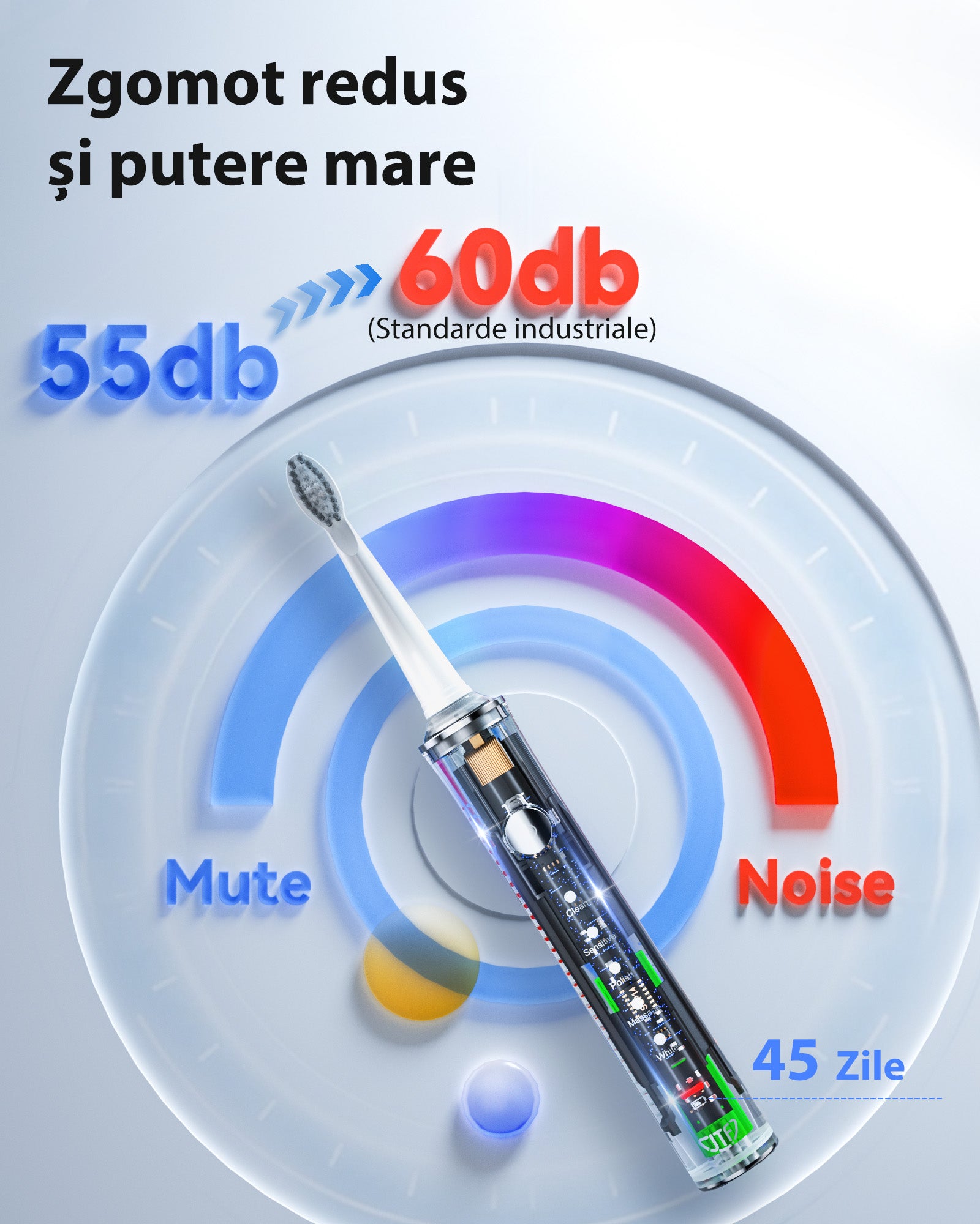 Periuta de dinti electrica, JTF Sonic, J40 (8 capete de periere) Roz