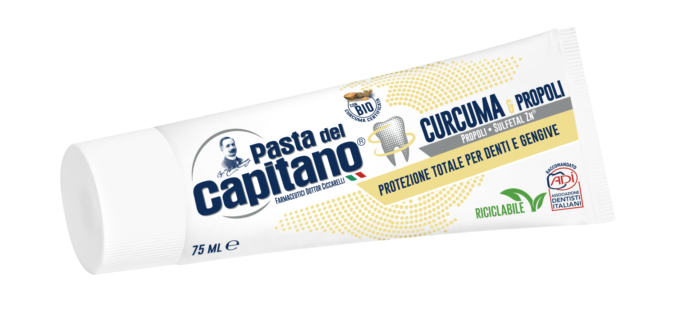 Pasta de dinti cu curcuma si propolis 75 ml- Pasta Del Capitano
