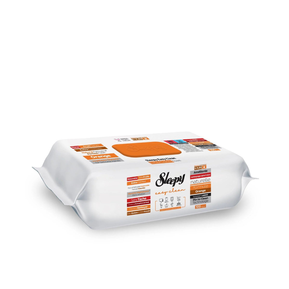 Șervețele umede Sleepy Easy Clean Orange, 100 buc
