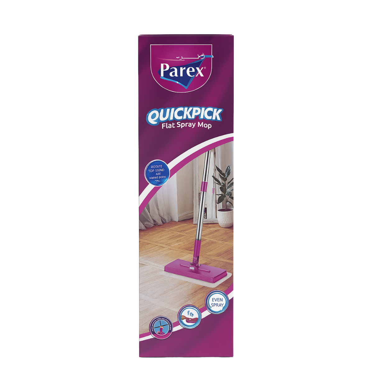 Mop cu Prindere Rapida PAREX QuickPick + 10 servetele umede pentru curatare
