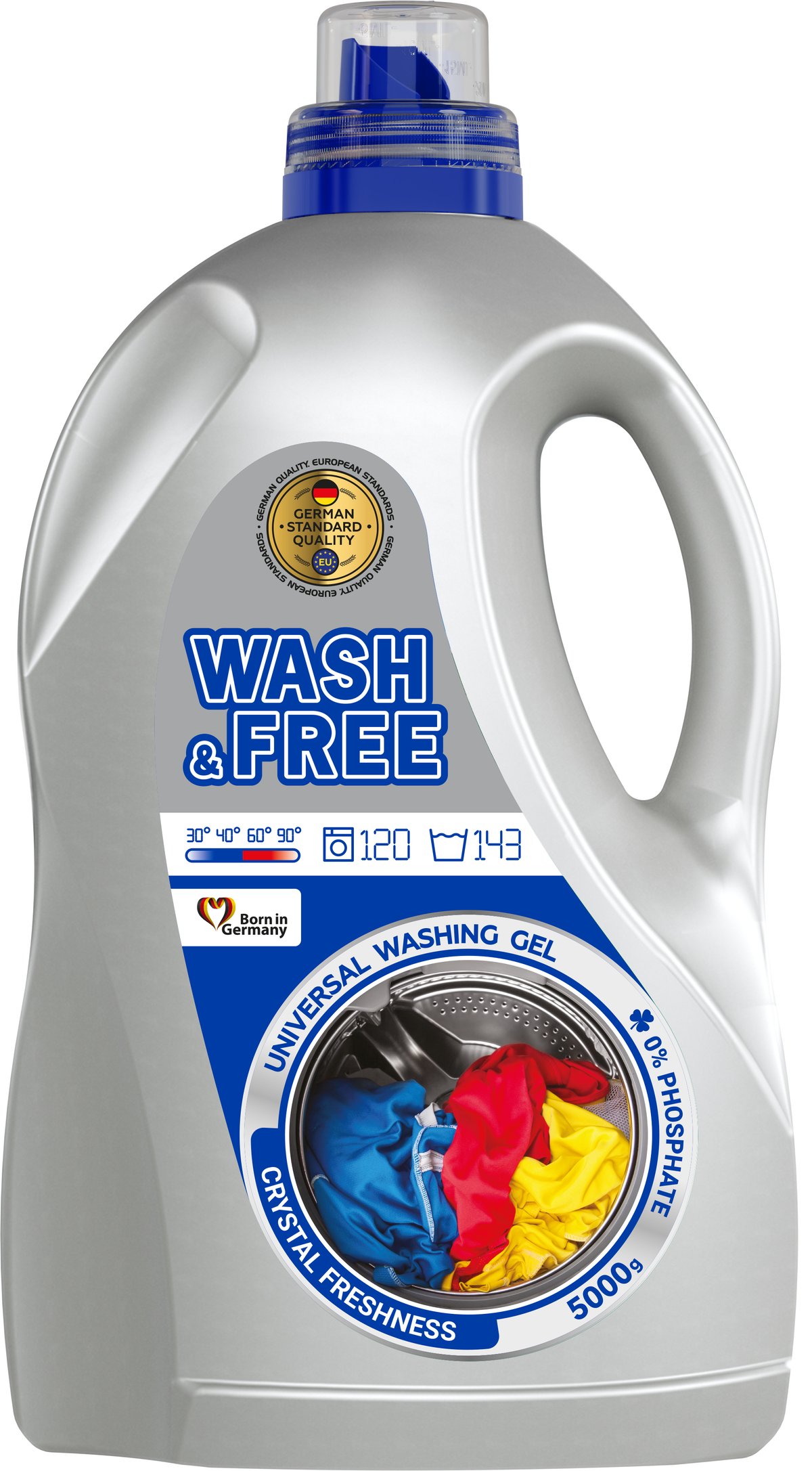 Detergent lichid universal pentru rufe WASH & FREE – 5L