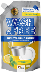 Rezervă Detergent lichid pentru vase Wash & Free Lămâie și Mentă – 500 ml