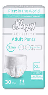 Scutece tip chilot pentru Adulți Sleepy Sensitive, mărimea XL 130-170cm - 30 bucăți