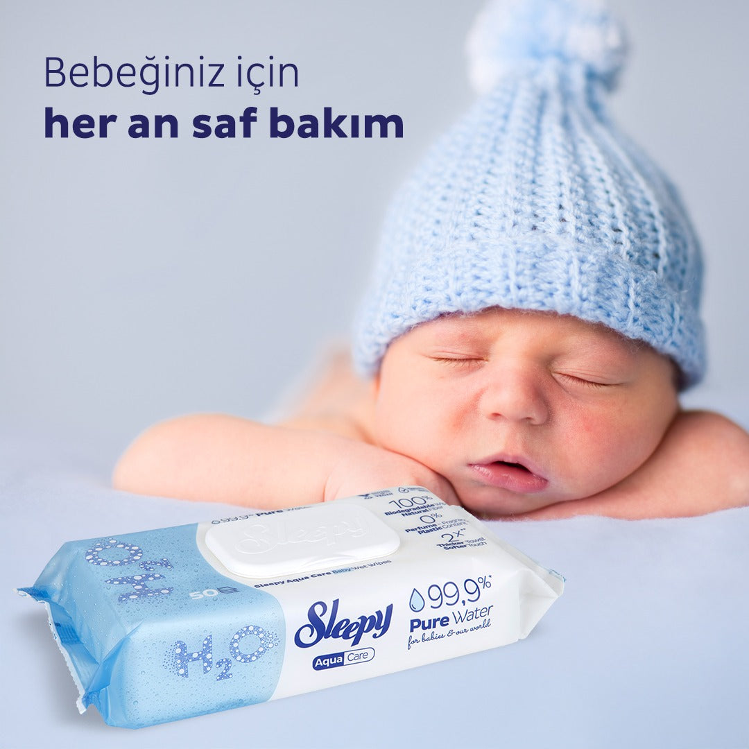 Servetele umede pentru bebelusi Sleepy Aqua Care, 6 x 50 bucati – Pachet Promotional
