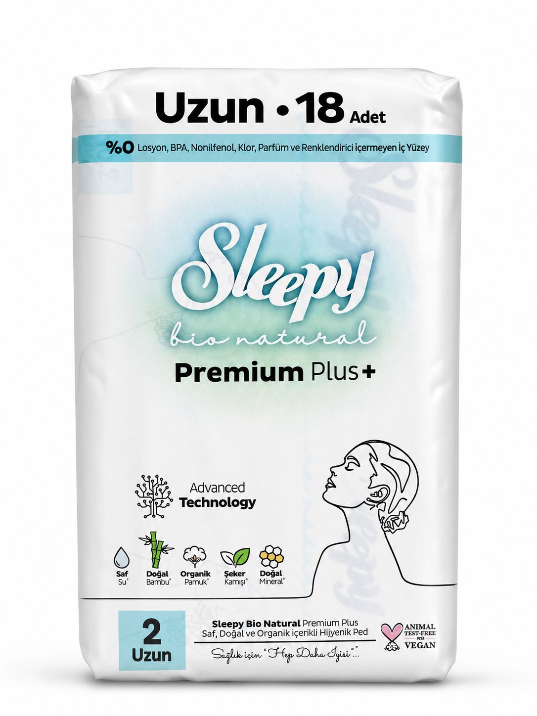 Absorbante Long (2pic) SLEEPY BIO NATURAL PREMIUM - 18buc