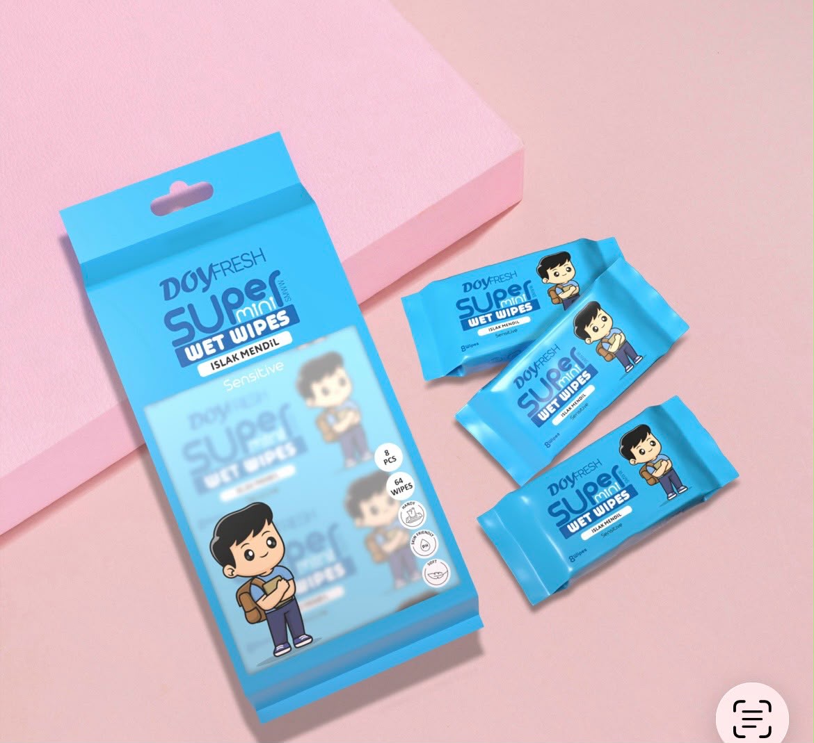 MINI Servetele umede buzunar DOYFRESH BLUE 8x8buc