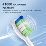 Periuta de dinti electrica, JTF Sonic, P200 (6 capete de periuta,  trusa de calatorit, suport de incarcare), Alb