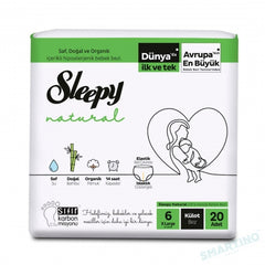 Scutece-Chilotel pentru bebeluși Sleepy Natural, Marime 6 Xlarge , 15-25kg, 20 bucati