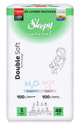 PACHET PROMO- 2x”Scutece-Chiloțel pentru bebeluși Sleepy Natural H2O Double-5 Junior”