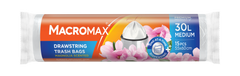 Saci menajeri cu șnur MACROMAX Medium 30L, Magnolia, 15 buc.