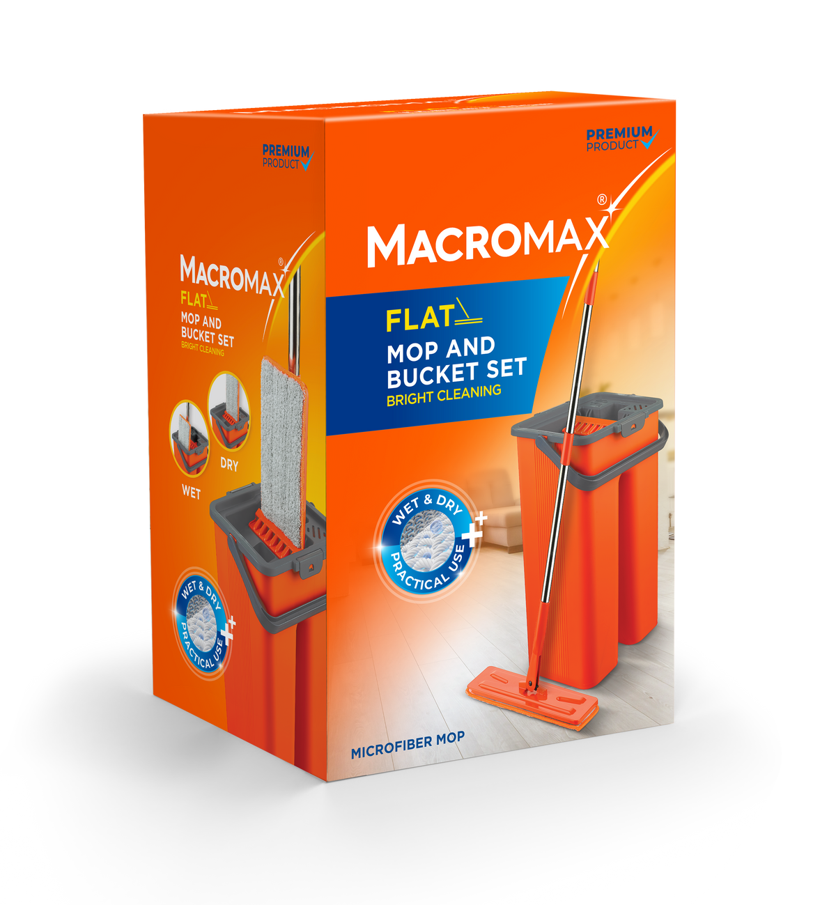 Set curățare mop & găleată MACROMAX Flat