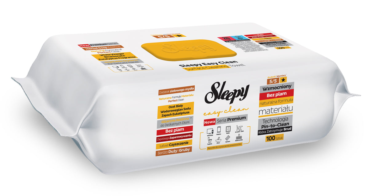 Servetele umede Sleepy Easy Clean Herbal Soap Additive, 100 buc