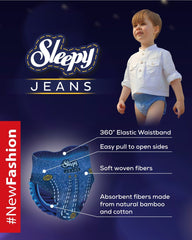 Scutece-chiloțel pentru bebeluși Sleepy Jeans Ultra Sensitive, mărime 6 XLarge, 15-25kg, 20 buc.