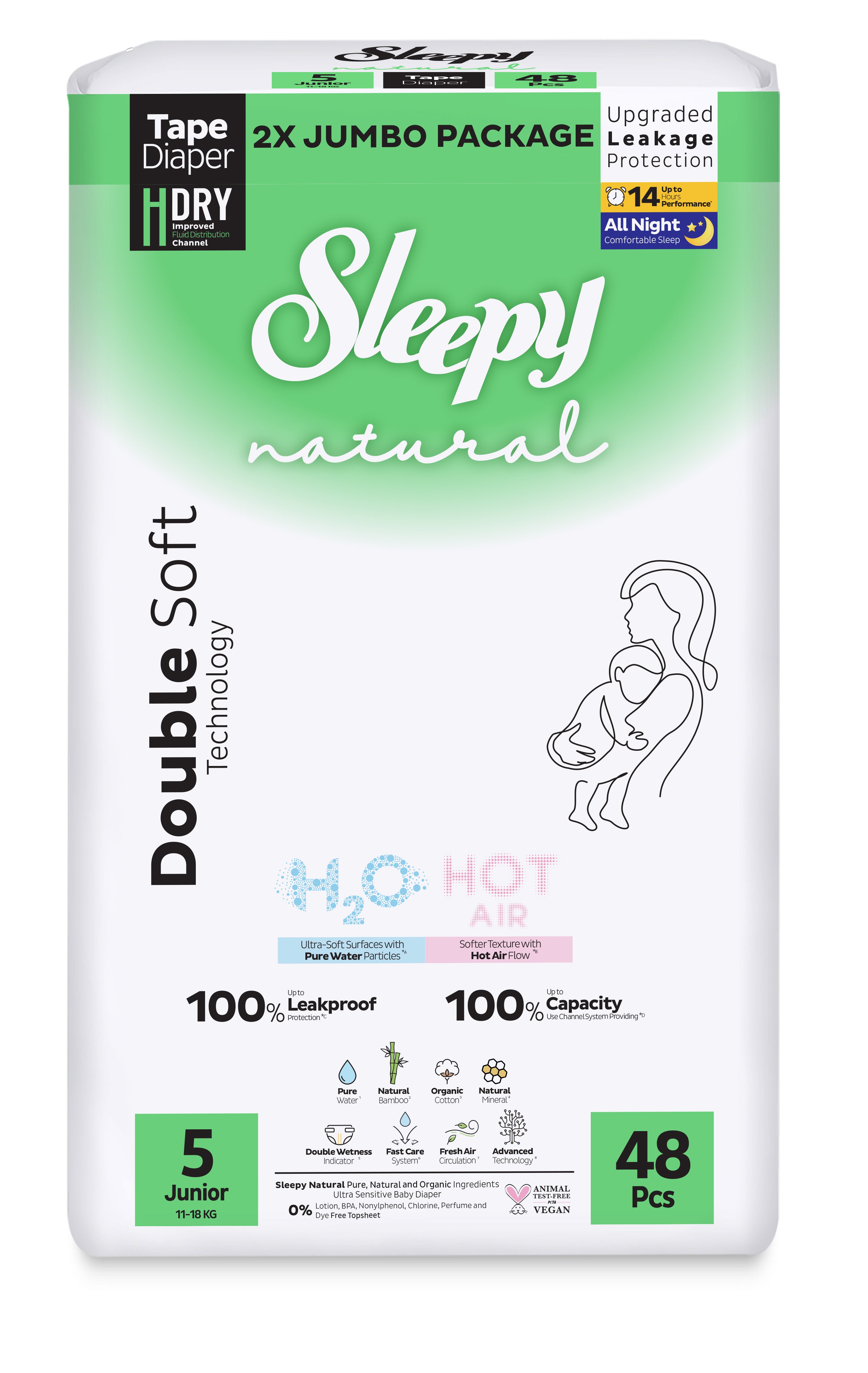 PACHET PROMO- 3x”Sleepy Natural H2O Ultra Sensitive Double Marime 5 Junior”