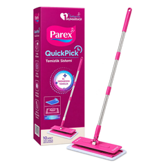 Mop cu Prindere Rapida PAREX QuickPick cu dimensiunea 25x11cm+ 10 servetele umede pentru curatare