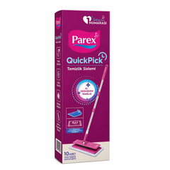 Mop cu Prindere Rapida PAREX QuickPick cu dimensiunea 25x11cm+ 10 servetele umede pentru curatare
