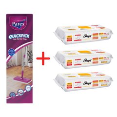 Pachet Promo PAREX QuickPick Mop + 3x Lavete Umede Sleepy Easy Clean Herbal Soap