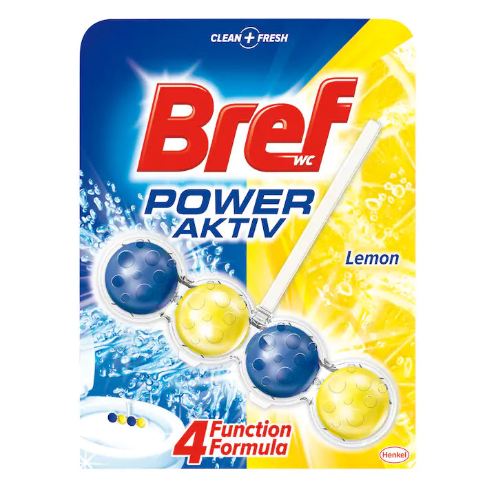 Odorizant Toaletă 4-în-1, 50g-  Bref Power Aktiv Lemon