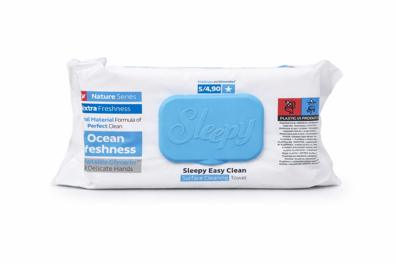 Șervețele umede Sleepy Easy Clean Ocean Freshness, 100 buc